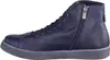 A side view of a dark blue leather high-top sneaker. Anteprima dell’immagine prodotto