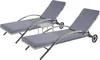 Two grey chaise lounges with dark grey cushions are shown against a white background. Produktbild-Vorschau