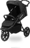 A black sport stroller is shown from a slightly elevated front-left angle against a white background. Voir les images du produit