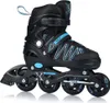 A black and blue inline skate is shown against a white background. Anteprima dell’immagine prodotto