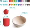 Kugeln in Tassen Montessori Spielzeug Holzsortierspiel 12 Produktbild-Vorschau 2