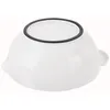 A white bowl with a black rim, viewed from a side-angle. Produktbild-Vorschau