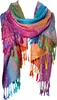 Damen Schal Bunt XXL mit Fransen – Weiche Pashmina Stola im Produktbild-Vorschau 1