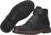 A pair of black leather boots, one shown from the side and the other from the sole. Produktbild-Vorschau