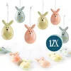 12 bunte Osteranhänger aus Metall Osterhase gelb orange Produktbild-Vorschau 6