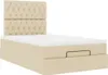 vidaXL Letto ottomano con materasso e LED in tessuto crema Anteprima dell’immagine prodotto 7