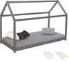 Dětská postel Homestyle4u 160x80 ve tvaru domečku, šedá, s Náhled obrázku produktu 11