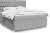 vidaXL Lit boxspring avec matelas gris clair 180x200 cm Voir les images du produit 2