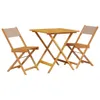 The Living Store 3-tlg. Bistro-Set Taupe Stoff und Produktbild-Vorschau 3