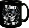 Totenkopf mit Mittelfinger Tasse - Böser alter Mann Produktbild-Vorschau 1