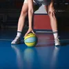 Piłka koszykowa Meteor Layup 4 żółty/niebieski, piłka Podgląd zdjęcia produktu 4