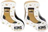 Two sock packages shaped like socks, decorated with crowns and text. Náhled obrázku produktu