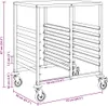 Tablettwagen mit 12 GN-Behältern 75x55x87 cm Edelstahl Produktbild-Vorschau 10