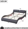 Schwarz 140x200cm Polsterbett (Ohne Matratze) Produktbild-Vorschau 6