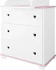 ZEE Přebalovací komoda 83x87x49 cm Bílá Růžová SRDCE s Náhled obrázku produktu 1