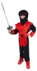 Costume da ninja rosso per bambini (M) Anteprima dell’immagine prodotto 1