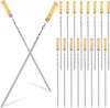 6er Set Schaschlikspieß 60 cm mit Holzgriff – Rostfreier Produktbild-Vorschau 6