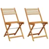 vidaXL Bistrostühle 2 Stk. Beige Massivholz Akazie und Produktbild-Vorschau 1