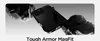 A black phone case is shown falling between large rocks, suggesting durability. Produktbild-Vorschau