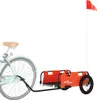 vidaXL Rimorchio per bicicletta arancione Tessuto Oxford e Anteprima dell’immagine prodotto 3