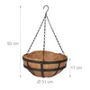 Relaxdays Blumenampel 3er Set, Kokoseinlage, HxD: 50x31 cm, Produktbild-Vorschau 4