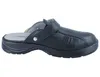A black Abeba ESD-Sicherheitsschuhe x-light SB Clog is shown from the side against a white background. Produktbild-Vorschau