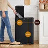 CASABEL Pattumiera, 2x30L, nero, acciaio inox, Pattumiera Anteprima dell’immagine prodotto 4