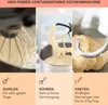 A collage of three images showing a kitchen mixer in action, with text descriptions of its functions. Produktbild-Vorschau
