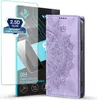 A phone case and screen protector are displayed against a white background. Produktbild-Vorschau