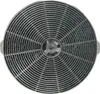 A close-up, top-down view of a round charcoal filter with a grid pattern and a central hub. Produktbild-Vorschau