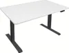 A white desk with black legs on a white background. Produktbild-Vorschau