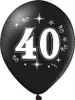 Zestaw balonów na 40 urodziny, czarno-złote, 30cm, 10szt. Podgląd zdjęcia produktu 2