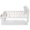 A white bed frame with a slatted mattress base and storage drawers underneath, shown from the side against a white background. Anteprima dell’immagine prodotto
