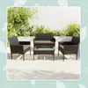 Relaxdays Gartenmöbel Set, 4-tlg. Rattan Sitzgruppe, 4 Produktbild-Vorschau 2