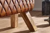 FineBuy Design Ławka gimnastyczna 90 cm Koniak pikowana Podgląd zdjęcia produktu 5