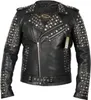 Lederjacke mit Nieten Verzierung, Rocker Lederjacke, Produktbild-Vorschau 2