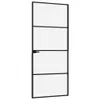 vidaXL Innentür Schwarz 83x201,5 cm Hartglas & Aluminium Produktbild-Vorschau 3