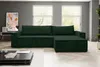 A dark green sectional sofa is shown in a modern living room setting. Produktbild-Vorschau