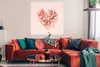 MuchoWow® Poster Herz - Blumen - Rosa 100x100 cm - Produktbild-Vorschau 2