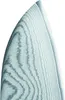 A close-up view of the tip of a knife blade with a wood-grain pattern. Náhled obrázku produktu