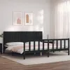 vidaXL Massivholzbett mit Kopfteil Schwarz 200x200 cm Produktbild-Vorschau 2