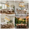 Holz Pendelleuchte 3-flammig Rattan, Boho Hängelampe für Produktbild-Vorschau 10