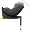 A side view of a car seat base with the car seat attached, shown in multiple tilted positions to demonstrate recline options. Produktbild-Vorschau
