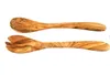 A pair of wooden salad servers, one spoon and one fork, displayed against a white background. Produktbild-Vorschau