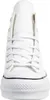 A front view of a white high-top sneaker. Produktbild-Vorschau