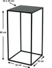 A black metal plant stand with dimensions indicated. Produktbild-Vorschau