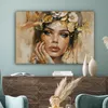 MuchoWow® - Leinwandbilder - Frau - Blumen - Gold - Produktbild-Vorschau 4