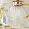 1,8L Glaswasserkrug mit Deckel – Borosilikatglas Karaffe Produktbild-Vorschau 3