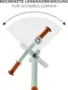Close-up of a bicycle handlebar with a dotted arc indicating limited steering movement. Produktbild-Vorschau
