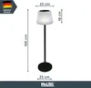 A floor lamp with dimensions indicated by measurement lines and text. Produktbild-Vorschau